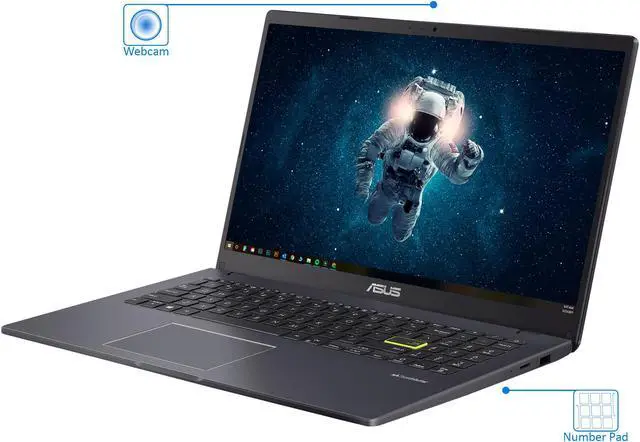 Alt view image 4 of 7 - ASUS E510MA Laptop, 15.6" HD Display, Intel Celeron N4020 Upto 2.8GHz, 4GB RAM, 256GB NVMe SSD, HDMI, Wi-Fi, Bluetooth, Windows 10 Pro