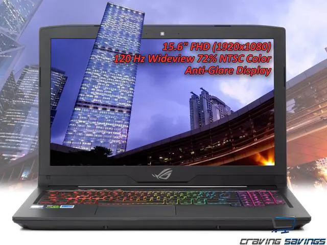 Alt view image 2 of 7 - ASUS ROG Strix Scar Edition GL503VD 15.6" Full HD 120Hz Notebook, Intel Quad-Core i7-7700HQ Upto 3.8GHz, 16GB DDR4, 512GB SSD, NVIDIA GeForce GTX 1050 4GB, USB Type-C, HDMI, Windows 10 Pro
