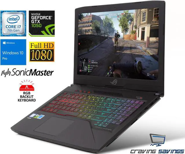 Main image of ASUS ROG Strix Scar Edition GL503VD 15.6" Full HD 120Hz Notebook, Intel Quad-Core i7-7700HQ Upto 3.8GHz, 16GB DDR4, 512GB SSD, NVIDIA GeForce GTX 1050 4GB, USB Type-C, HDMI, Windows 10 Pro