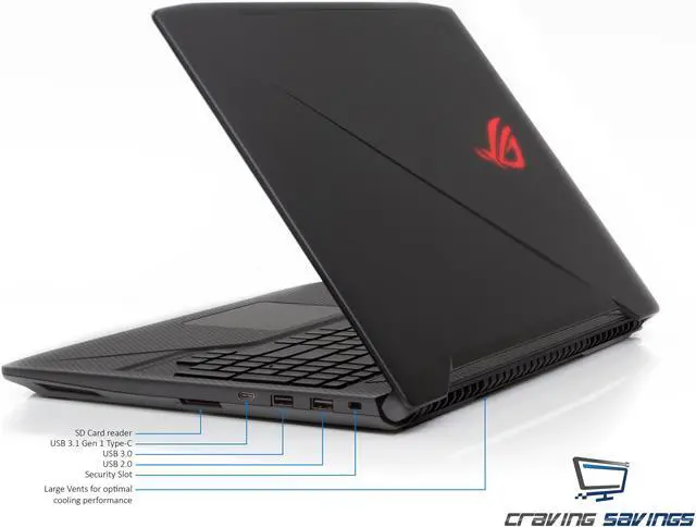 Alt view image 6 of 7 - ASUS ROG Strix Scar Edition GL503VD 15.6" Full HD 120Hz Notebook, Intel Quad-Core i7-7700HQ Upto 3.8GHz, 16GB DDR4, 512GB SSD, NVIDIA GeForce GTX 1050 4GB, USB Type-C, HDMI, Windows 10 Pro