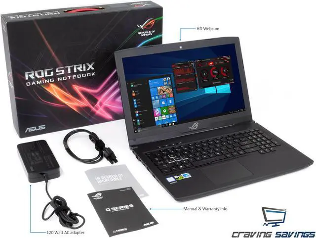 Alt view image 7 of 7 - ASUS ROG Strix Scar Edition GL503VD 15.6" Full HD 120Hz Notebook, Intel Quad-Core i7-7700HQ Upto 3.8GHz, 16GB DDR4, 512GB SSD, NVIDIA GeForce GTX 1050 4GB, USB Type-C, HDMI, Windows 10 Pro