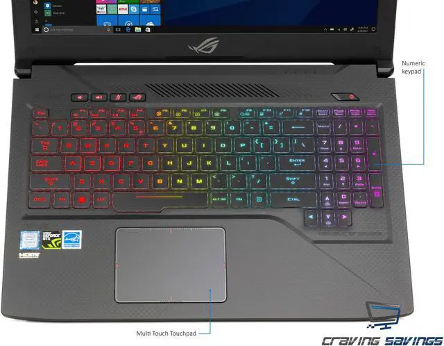 Alt view image 4 of 7 - ASUS ROG Strix Scar Edition GL503VD 15.6" Full HD 120Hz Notebook, Intel Quad-Core i7-7700HQ Upto 3.8GHz, 16GB DDR4, 512GB SSD, NVIDIA GeForce GTX 1050 4GB, USB Type-C, HDMI, Windows 10 Pro