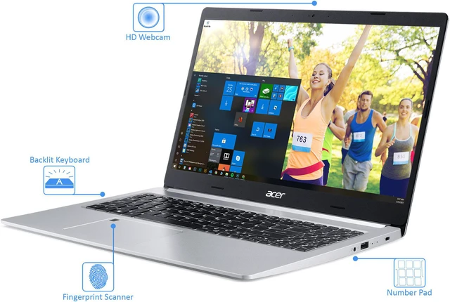 Alt view image 4 of 6 - Acer Aspire 5 Laptop, 15.6" IPS FHD Display, AMD Ryzen 3 3350U Upto 3.5GHz, 4GB RAM, 512GB NVMe SSD, Vega 3, HDMI, Wi-Fi, Bluetooth, Windows 10 Pro S