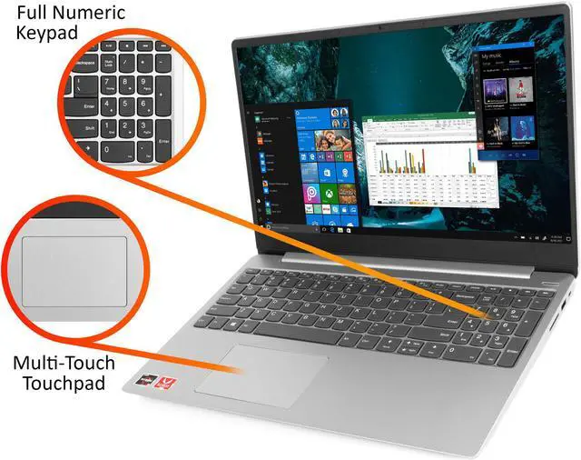 Alt view image 6 of 7 - Lenovo IdeaPad 330s Notebook, 15.6" HD Display, AMD Ryzen 5 2500U Upto 3.6GHz, 12GB RAM, 512GB NVMe SSD, Vega 8, HDMI, Card Reader, Wi-Fi, Bluetooth, Windows 10 Pro