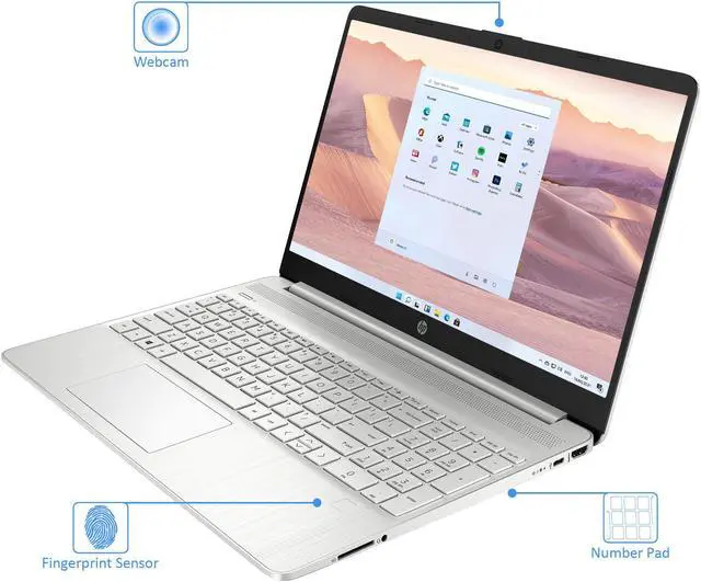 Alt view image 4 of 7 - HP 15 Laptop, 15.6" IPS FHD Display, Intel Core i5-1135G7 Upto 4.2GHz, 8GB RAM, 512GB NVMe SSD, HDMI, Card Reader, Wi-Fi, Bluetooth, Windows 11 Pro S