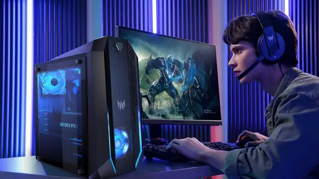 Alt view image 5 of 5 - Acer Predator P03 Gaming Desktop, Intel Core i9-11900K Upto 5.3GHz, 16GB RAM, 1TB NVMe SSD + 2TB HDD, NVIDIA GeForce RTX 3070, DisplayPort, HDMI, Wi-Fi, Bluetooth, Windows 11 Pro