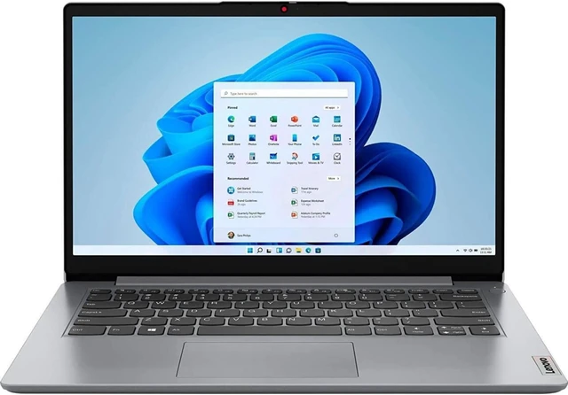 Main image of Lenovo IdeaPad 1 Laptop, 14" HD Display, Intel Core i3-1215U Upto 4.4GHz, 4GB RAM, 256GB NVMe SSD, HDMI, Card Reader, Wi-Fi, Bluetooth, Windows 11 Pro S