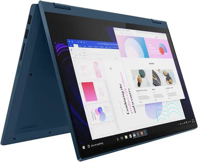 Alt view image 2 of 6 - Lenovo Flex 5 2-in-1, 14" FHD Touch Display, AMD Ryzen 3 5300U Upto 3.8GHz, 4GB RAM, 128GB NVMe SSD, Vega 6, HDMI, Card Reader, Wi-Fi, Bluetooth, Windows 11 Home S (82HU0159US)