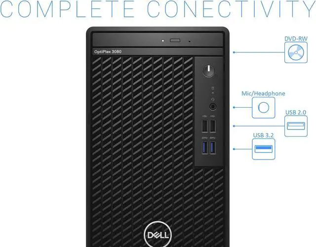 Alt view image 5 of 6 - Dell OptiPlex 3080 Desktop, Intel Core i5-10505 Upto 4.6GHz, 16GB RAM, 512GB SSD, HDMI, DisplayPort, Wi-Fi, Bluetooth, Windows 10 Pro