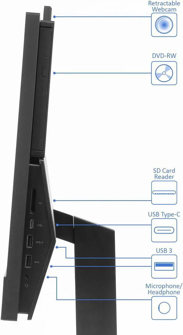 Alt view image 5 of 6 - HP ProOne 600 G5 All-in-One, 21.5" FHD Display, Intel Core i7-9700 Upto 4.7GHz, 32GB RAM, 1TB NVMe SSD, HDMI, DisplayPort, Wi-Fi, Bluetooth, Windows 10 Pro