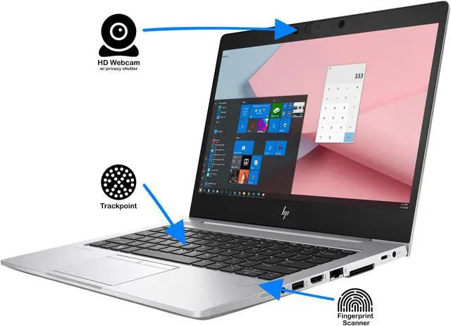 Alt view image 4 of 6 - HP EliteBook 830 G6 Notebook, 13.3" IPS FHD Display, Intel Core i7-8665U Upto 4.8GHz, 16GB RAM, 512GB NVMe SSD, HDMI, Thunderbolt, Wi-Fi, Bluetooth, Windows 10 Pro (9VU65UT)