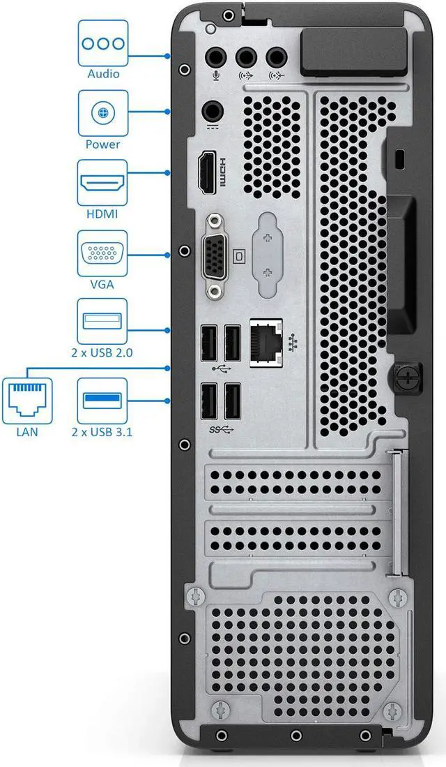 Alt view image 4 of 7 - HP Slimline 290 Desktop, AMD A4-A4-9125 Upto 2.6GHz, 16GB RAM, 512GB SSD, DVDRW, HDMI, VGA, Card Reader, Wi-Fi, Bluetooth, Windows 10 Pro
