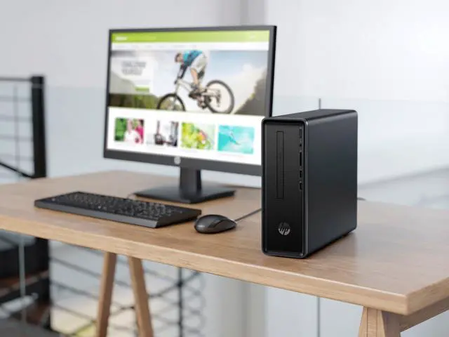 Alt view image 5 of 7 - HP Slimline 290 Desktop, AMD A4-A4-9125 Upto 2.6GHz, 16GB RAM, 512GB SSD, DVDRW, HDMI, VGA, Card Reader, Wi-Fi, Bluetooth, Windows 10 Pro