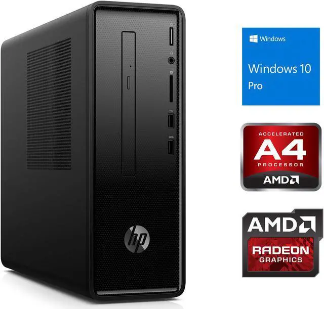 Alt view image 2 of 7 - HP Slimline 290 Desktop, AMD A4-A4-9125 Upto 2.6GHz, 8GB RAM, 256GB SSD, DVDRW, HDMI, VGA, Card Reader, Wi-Fi, Bluetooth, Windows 10 Pro