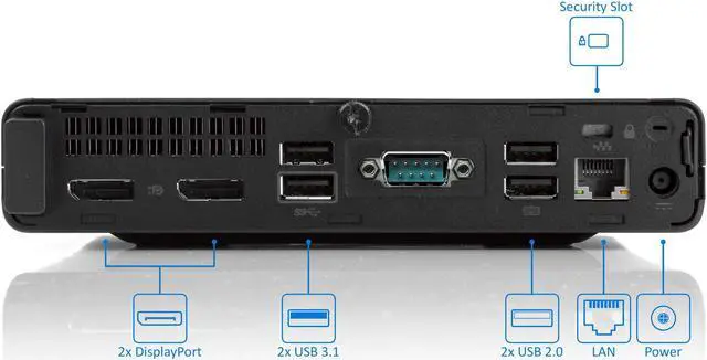 Alt view image 3 of 7 - HP ProDesk 400 G4 Mini PC, Intel Core i5-8500T Upto 3.5GHz, 16GB RAM, 512GB NVMe SSD, DisplayPort, Wi-Fi, Bluetooth, Windows 10 Pro