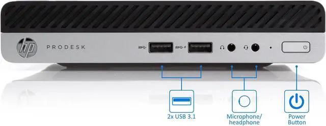 Alt view image 2 of 7 - HP ProDesk 400 G4 Mini PC, Intel Core i5-8500T Upto 3.5GHz, 8GB RAM, 256GB NVMe SSD, DisplayPort, Wi-Fi, Bluetooth, Windows 10 Pro