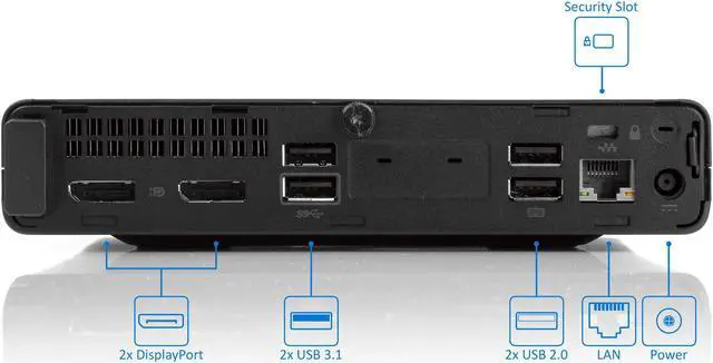Alt view image 4 of 7 - HP ProDesk 400 G4 Mini PC, Intel Core i5-8500T Upto 3.5GHz, 32GB RAM, 1TB SSD, DisplayPort, Wi-Fi, Bluetooth, Windows 10 Pro