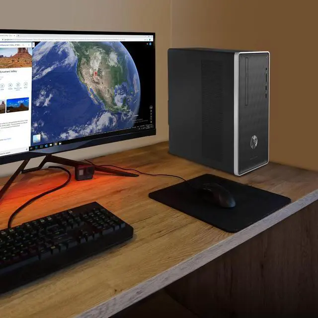 Alt view image 4 of 7 - HP Pavilion 590 Desktop, AMD A9-9425 3.1GHz, 16GB RAM, 512GB SSD, DVDRW, HDMI, VGA, Card Reader, Wi-Fi, Bluetooth, Windows 10 Pro