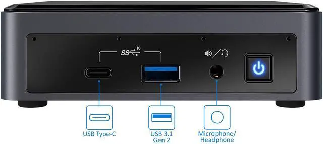 Alt view image 2 of 7 - Intel NUC10i7FNK Mini PC, Intel Core i7-10710U Upto 4.7GHz, 32GB RAM, 1TB NVMe SSD, HDMI, Thunderbolt, Card Reader, Wi-Fi, Bluetooth, Windows 10 Pro