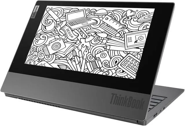 Alt view image 3 of 7 - Lenovo ThinkBook Plus Laptop, 13.3" FHD Display + 10.8" E-Ink Touch Display, Intel Core i5-10210U Upto 4.2GHz, 8GB RAM, 512GB NVMe SSD, HDMI, Wi-Fi, Bluetooth, Windows 10 Pro