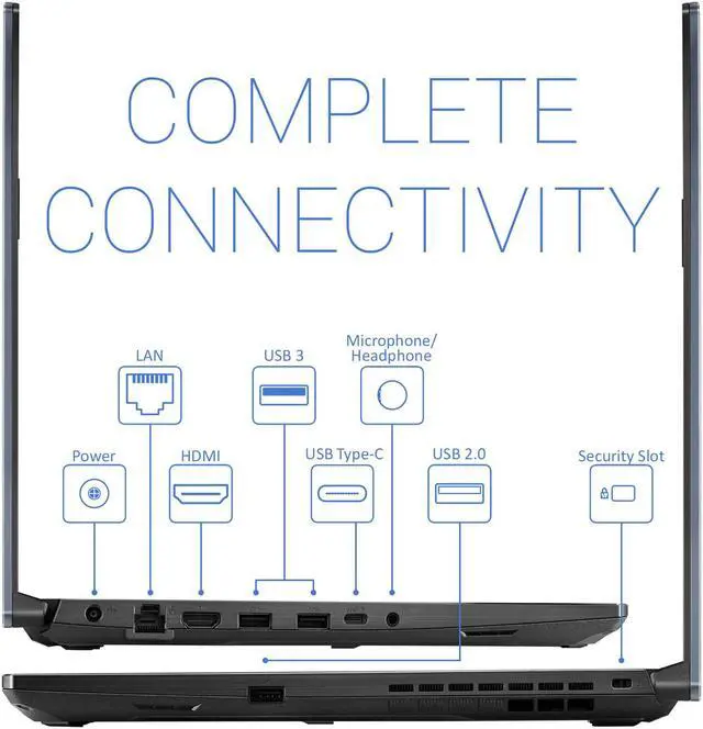 Alt view image 4 of 7 - ASUS TUF F15 Gaming Laptop, 15.6" 144Hz FHD Display, Intel Core i5-10300H Upto 4.5GHz, 8GB RAM, 4TB NVMe SSD, NVIDIA GeForce GTX 1650 Ti, HDMI, DisplayPort via USB-C, Windows 10 Pro