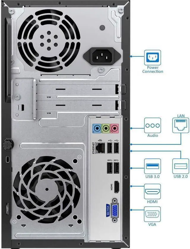 Alt view image 4 of 5 - HP Pavilion 460 Desktop PC, Intel Core i7-7700T Upto 3.8GHz, 16GB RAM, 512GB SSD, DVD-RW, Windows 10 Pro