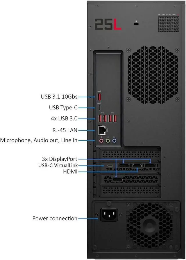 Alt view image 4 of 5 - HP OMEN Obelisk 875 Gaming Desktop PC, Intel Core i7-8700 Upto 4.6GHz, 16GB RAM, 256GB SSD + 2TB HDD, NVIDIA GeForce RTX 2080, Windows 10 Home (4NM66AA)
