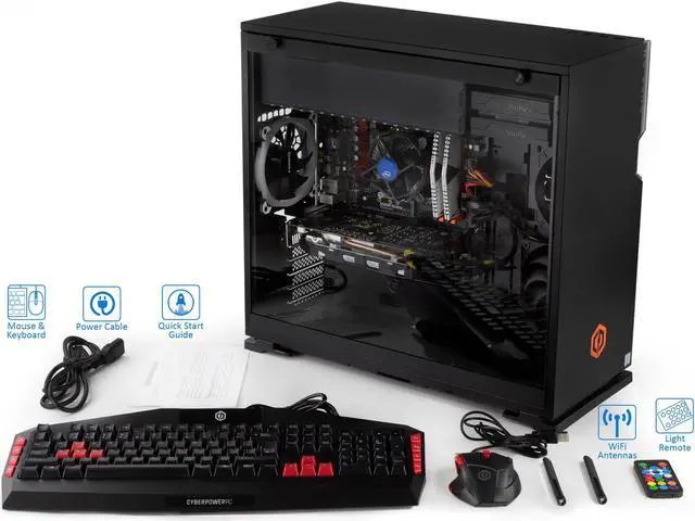 Alt view image 7 of 7 - CyberPowerPC Gamer Xtreme VR Gaming Desktop PC, Intel Core i7-8700 Upto 4.7GHz, 32GB RAM, 1TB SSD + 1TB HDD, NVIDIA GeForce GTX 1060, Windows 10 Home