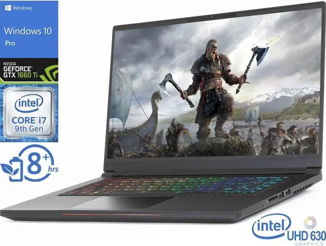 Alt view image 7 of 7 - Intel Whitebook Gaming Notebook, 15.6" 144Hz FHD Display, Intel Core i7-9750H Upto 4.5GHz, 16GB RAM, 1TB NVMe SSD, NVIDIA GeForce GTX 1660 Ti, HDMI, Thunderbolt, Wi-Fi, Bluetooth, Windows 10 Pro