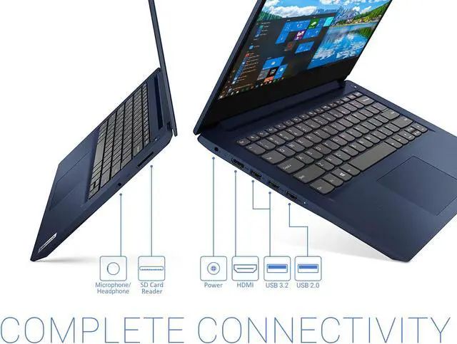 Alt view image 6 of 7 - Lenovo IdeaPad 3 Laptop, 14" IPS FHD Display, AMD Ryzen 5 5500U Upto 4.0GHz, 8GB RAM, 512GB NVMe SSD, Vega 6, HDMI, Wi-Fi, Bluetooth, Windows 10 Pro