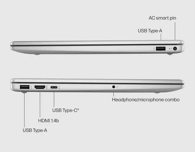 Alt view image 5 of 5 - HP 15-fc Laptop, 15.6" HD Touch Display, AMD Ryzen 3 7320U Upto 4.1GHz, 8GB RAM, 256GB SSD, Windows 11 Home (B8QH9UA#ABA)