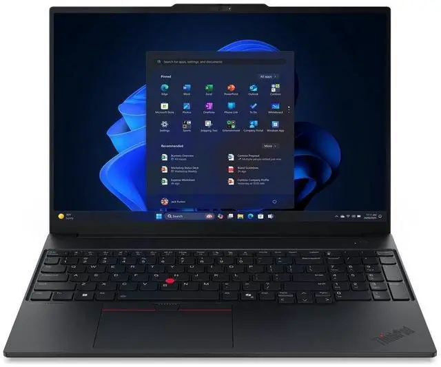 Main image of Lenovo ThinkPad E16 Gen 3 Laptop, 16" WUXGA Display, Intel Core Ultra 5 225U Upto 4.8GHz, 16GB RAM, 512GB SSD, Backlit keys, Fingerprint Reader, Windows 11 Pro