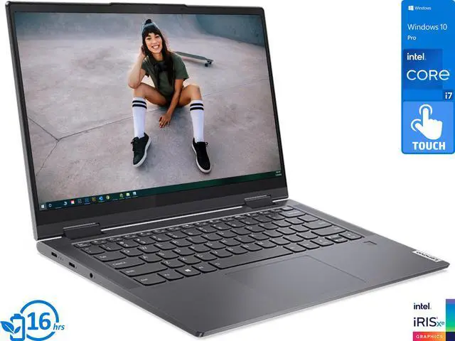 Main image of Lenovo Yoga 7i 2-in-1, 14" IPS FHD Touch Display, Intel Core i7-1165G7 Upto 4.7GHz, 12GB RAM, 2TB NVMe SSD, Thunderbolt, Wi-Fi, Bluetooth, Windows 10 Pro