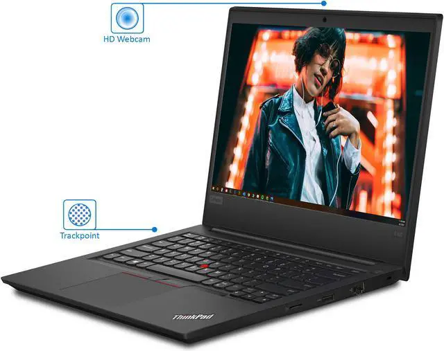 Alt view image 6 of 7 - Lenovo thinkPad E495 Notebook, 14" HD Display, AMD Ryzen 5 3500U Upto 3.7GHz, 32GB RAM, 1TB NVMe SSD, Vega 8, HDMI, DisplayPort via USB-C, Card Reader, Wi-Fi, Bluetooth, Windows 10 Pro