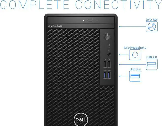 Alt view image 2 of 6 - Dell OptiPlex 3080 Desktop, Intel Core i5-10505 Upto 4.6GHz, 16GB RAM, 512GB SSD, HDMI, DisplayPort, Wi-Fi, Bluetooth, Windows 10 Pro