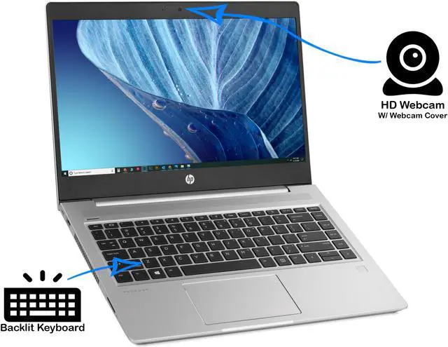 Alt view image 4 of 6 - HP ProBook 450 G7 Notebook, 15.6" HD Display, Intel Core i5-10210U Upto 4.2GHz, 8GB RAM, 256GB NVMe SSD, HDMI, DisplayPort via USB-C, Card Reader, Wi-Fi, Bluetooth, Windows 10 Pro
