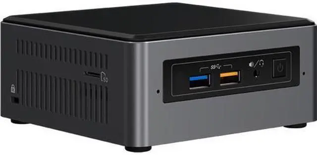 Main image of Intel NUC NUC7i5BNH Mini PC/HTPC, Intel i5-7260U 3.4GHz, 8GB DDR4, Samsung 960 EVO NVMe 250GB SSD + 1TB HDD, Windows 10 Pro, Wifi, Bluetooth, 4k Support, Dual Monitor Capable