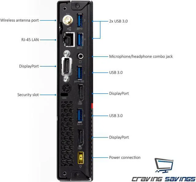 Alt view image 3 of 7 - Lenovo ThinkCentre M900 Tiny Desktop, Intel Quad-Core i5-6500T 2.5GHz Upto 3.1GHz, 16GB DDR4, 256GB SSD, Display Port, Wifi, Bluetooth, Dual Monitor Capable, HD Graphics 530, Windows 10 Pro 64Bit