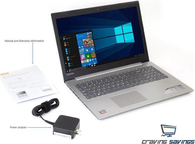 Alt view image 7 of 7 - Lenovo Ideapad 320 15.6" HD Notebook, AMD Quad-Core A12-9720P 2.7GHz Upto 3.6GHz, 8GB DDR4, 256GB SSD, AMD Radeon R7, Card Reader, DVD-RW, Wifi, Bluetooth, HDMI, Windows 10 Professional 64Bit