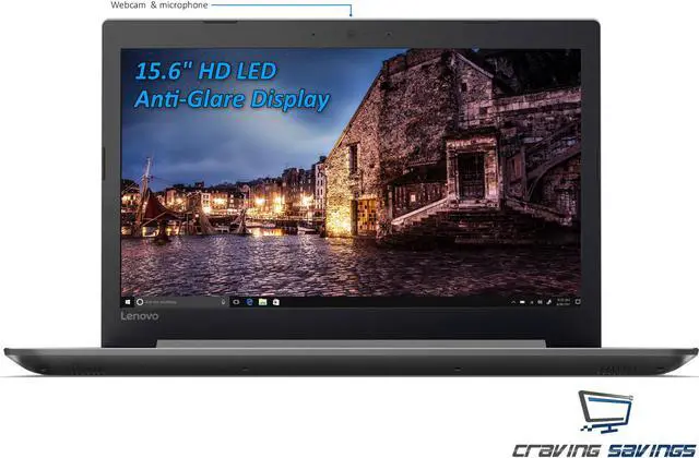 Alt view image 2 of 7 - Lenovo Ideapad 320 15.6" HD Notebook, AMD Quad-Core A12-9720P 2.7GHz Upto 3.6GHz, 8GB DDR4, 256GB SSD, AMD Radeon R7, Card Reader, DVD-RW, Wifi, Bluetooth, HDMI, Windows 10 Professional 64Bit