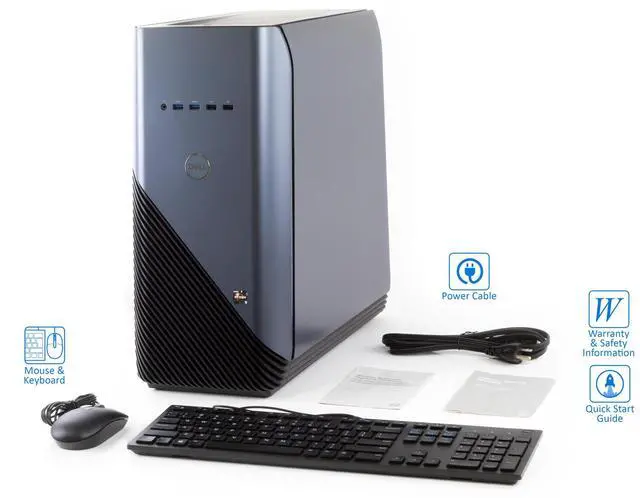 Alt view image 7 of 7 - Dell Inspiron 5676 Desktop, AMD Quad-Core Ryzen 5 1400 Upto 3.4GHz, 32GB RAM, 256GB SSD, AMD Radeon RX 570 4GB, HDMI, DisplayPort, Wi-Fi, Bluetooth, Windows 10 Pro