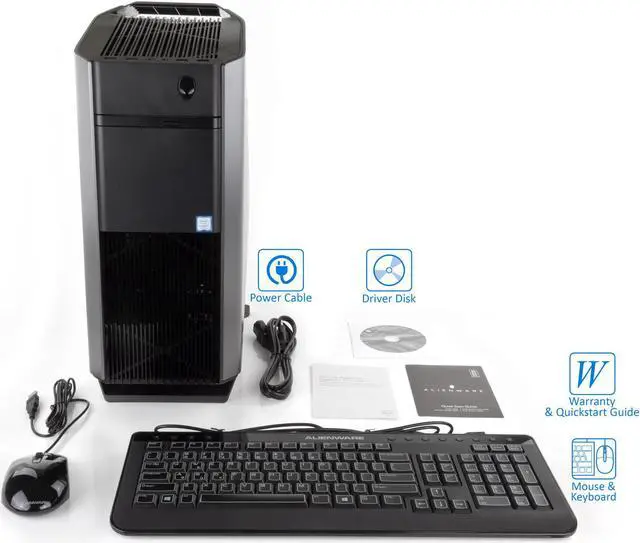 Alt view image 7 of 7 - Alienware Aurora R6 Gaming Desktop, Intel Quad-Core i7-7700 Upto 4.2GHz, 16GB RAM, 256GB SSD, NVIDIA GeForce GTX 1070 8GB, DVD-RW, HDMI, DisplayPort, DVI, Wi-Fi, BT, Windows 10 Pro