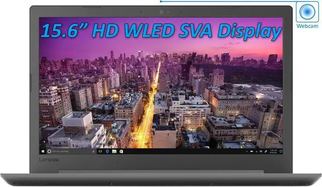 Alt view image 2 of 7 - Lenovo IdeaPad 130 Laptop, 15.6" HD Display, AMD A9-9425 Upto 3.70GHz, 4GB RAM, 256GB SSD, DVDRW, HDMI, Card Reader, Wi-Fi, Bluetooth, Windows 10 Pro