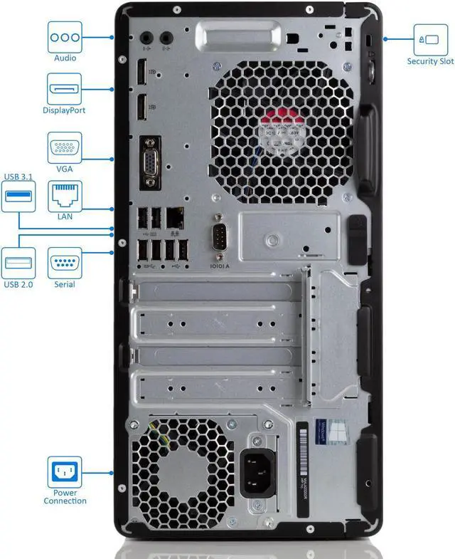 Alt view image 3 of 7 - HP ProDesk 600 G3 Desktop, Intel Dual-Core i3-7100 3.9GHz, 8GB RAM, 256GB NVMe SSD + 1TB HDD, DVD-RW, DisplayPort, VGA, Wi-Fi, Bluetooth, Windows 10 Pro