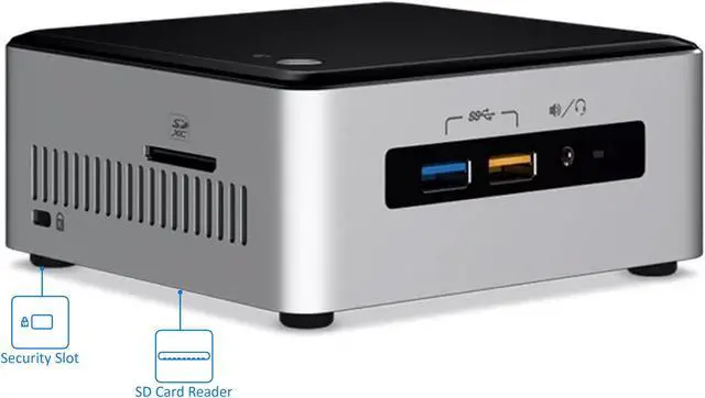 Alt view image 4 of 4 - Intel NUC6i5SYH Mini Desktop, Intel Dual-Core i5-6260U Upto 2.9GHz, 4GB RAM, 256GB SSD, MiniDP, HDMI, Card Reader, Wi-Fi, Bluetooth, Windows 10 Pro