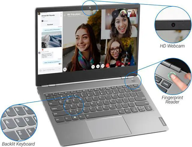 Alt view image 6 of 7 - Lenovo ThinkBook 13s Notebook, 13.3" FHD Display, Intel Core i5-8265U Upto 3.9GHz, 8GB RAM, 256GB NVMe SSD, HDMI, Wi-Fi, Bluetooth, Windows 10 Home (20R9005LUS)