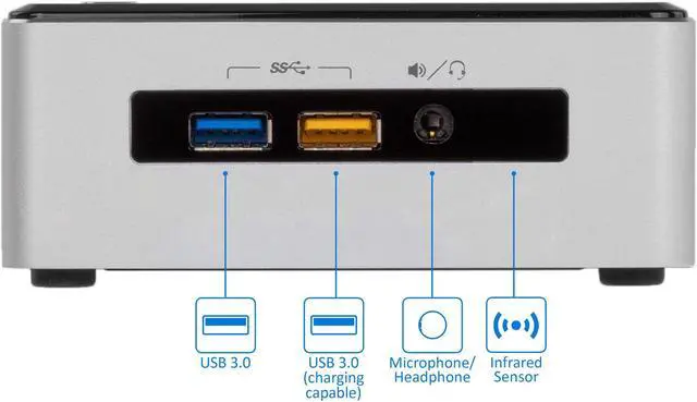Alt view image 3 of 7 - Intel NUC5i3RYH Mini PC, Intel Core i3-5005U 2.0GHz, 8GB RAM, 2TB NVMe SSD + 1TB HDD, Mini DisplayPort, Mini HDMI, Wi-Fi, Bluetooth, Windows 10 Pro