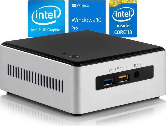 Main image of Intel NUC5i3RYH Mini PC, Intel Core i3-5005U 2.0GHz, 16GB RAM, 256GB NVMe SSD + 1TB HDD, Mini DisplayPort, Mini HDMI, Wi-Fi, Bluetooth, Windows 10 Pro