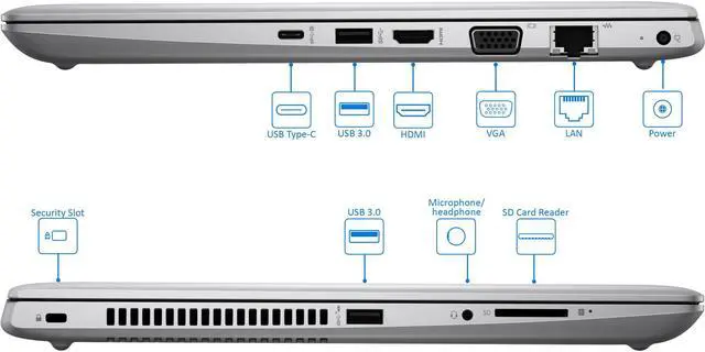 Alt view image 5 of 7 - HP ProBook 440 G5 14" HD Notebook, Intel Quad-Core i5-8250U Upto 3.4GHz, 16GB RAM, 1TB SSD, VGA, HDMI, Card Reader, LAN, Wi-Fi, Bluetooth, Windows 10 Pro