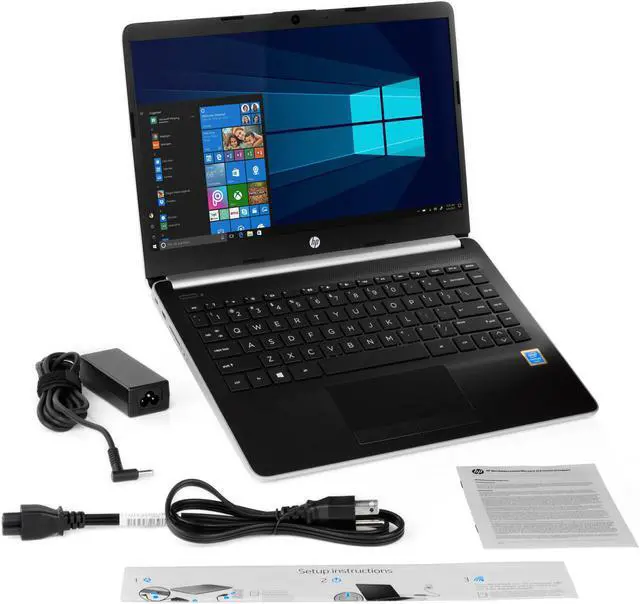 Alt view image 7 of 7 - HP 14 Notebook, 14" HD Display, Intel Pentium Gold 4417U 2.3GHz, 8GB RAM, 256GB NVMe SSD, HDMI, Card Reader, Wi-Fi, Bluetooth, Windows 10 Pro